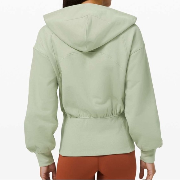 Lululemon Hugged-Waist Cotton Zip Hoodie Size 12 - Green Fern - Picture 4 of 8